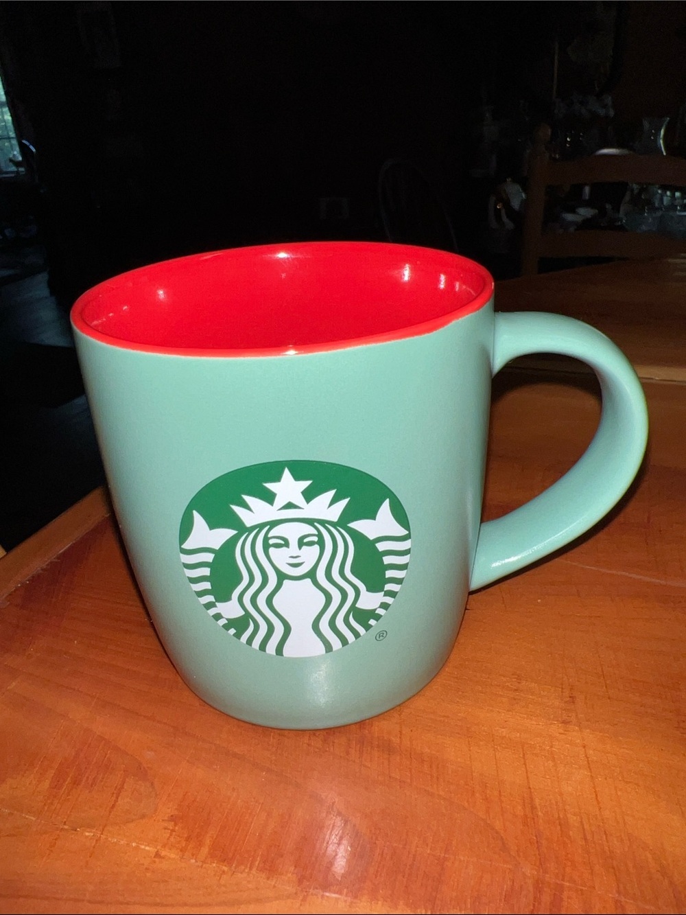 Starbucks 2025 Mint Green Mug with Red Interior